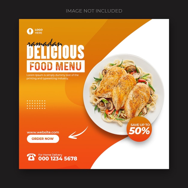 Modelo de postagem de mídia social de comida do Ramadã
