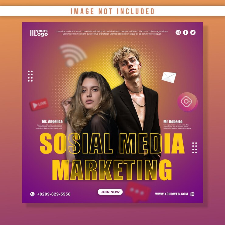 Modelo de postagem de mídia social de marketing de mídia social de transmissão ao vivo