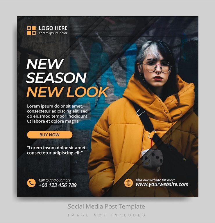 PSD modelo de postagem de mídia social de moda