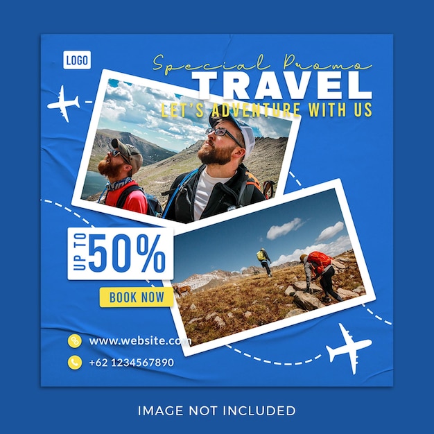 modelo de postagem de mídia social de turismo de viagem