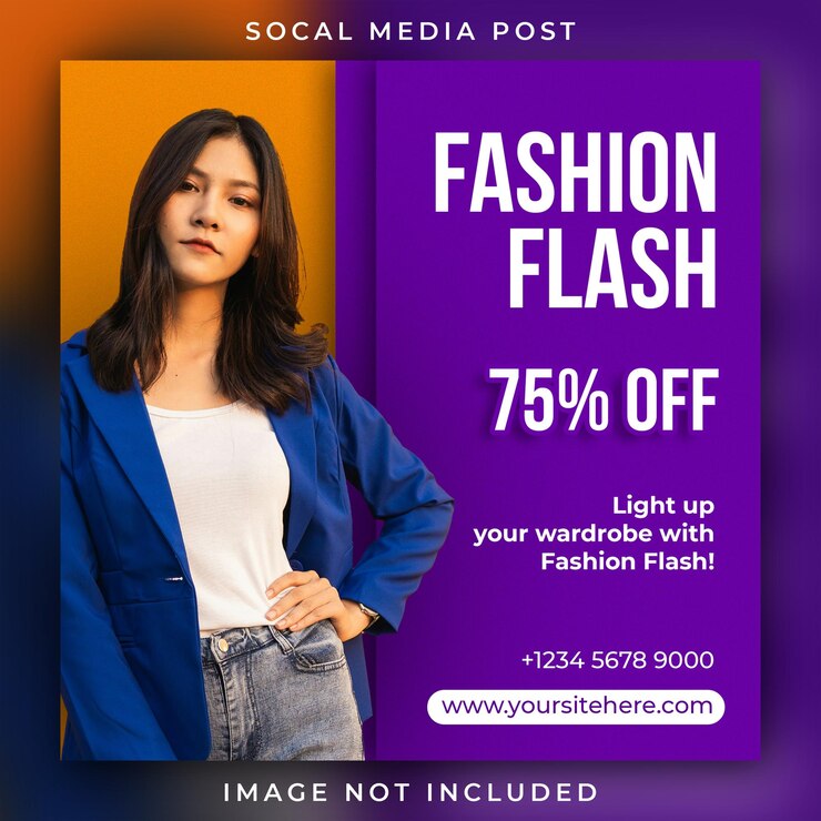 PSD modelo de postagem de mídia social de venda de moda psd