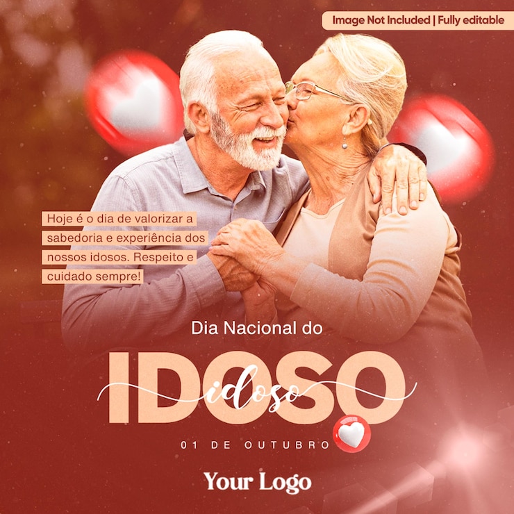 PSD modelo de postagem de mídia social dia dos idosos postagem no instagram em português brasileiro