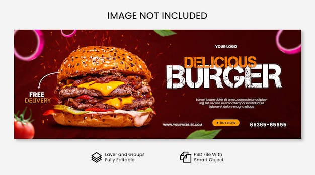 Modelo de postagem de mídia social do Delicious Burger