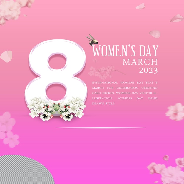 Modelo de postagem de mídia social do dia internacional da mulher estilo 8 de março grátis