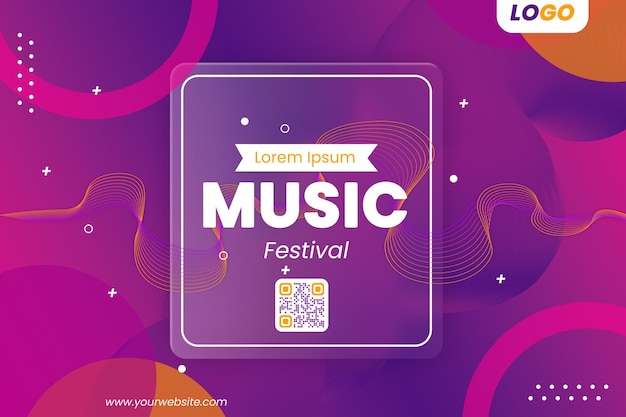 Modelo de postagem de mídia social do festival de música