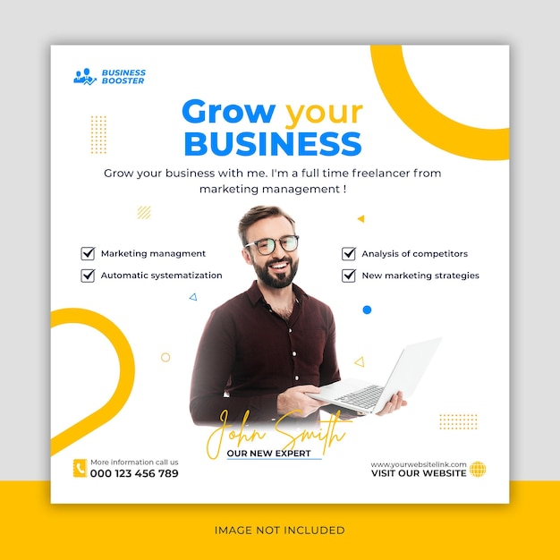Modelo de postagem de mídia social do instagram criativo de webinar corporativo de negócios de agência de marketing digital