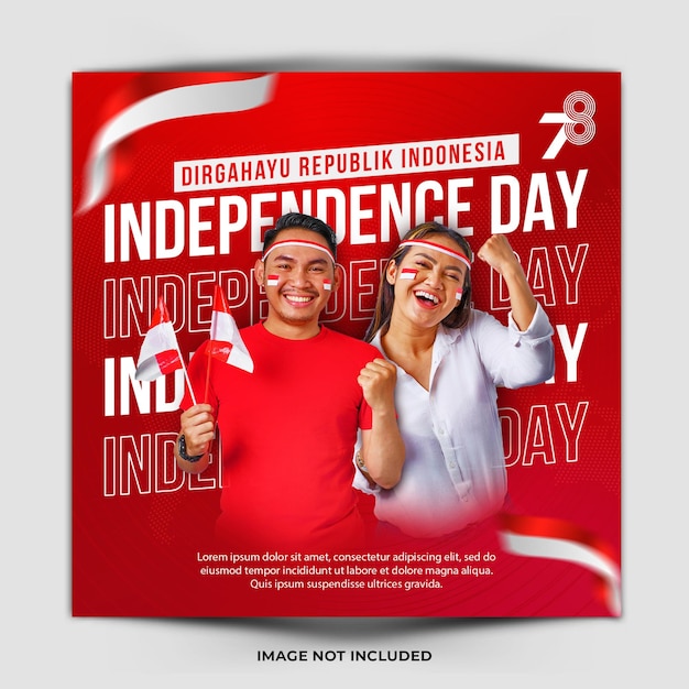 PSD modelo de postagem de mídia social e instagram do dia da independência