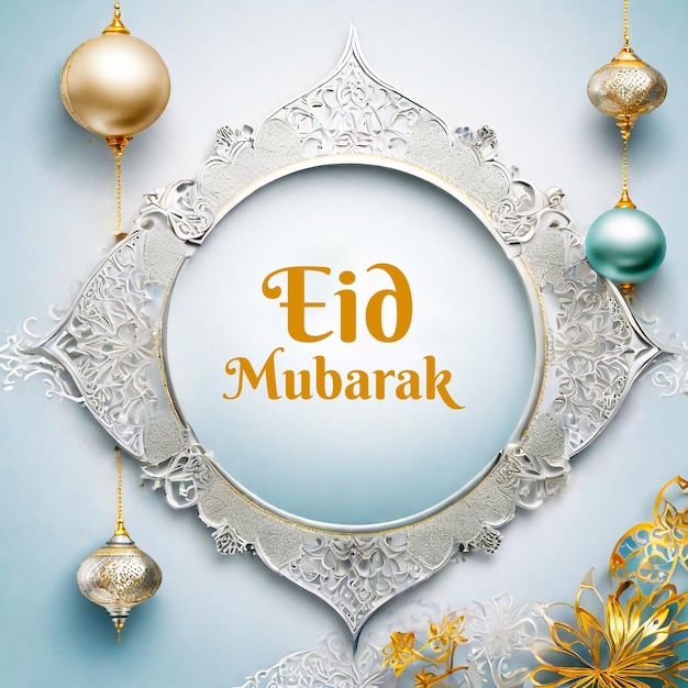 Modelo de postagem de mídia social Eid Mubarak Postagem de Facebook Eid Muborak