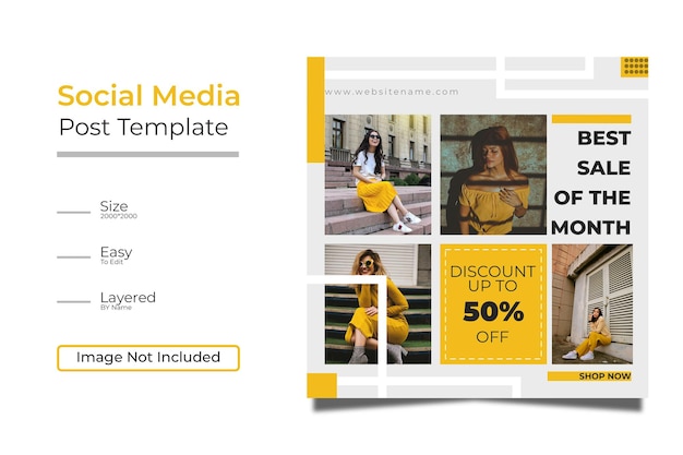 modelo de postagem de mídia social instagram de moda moderna