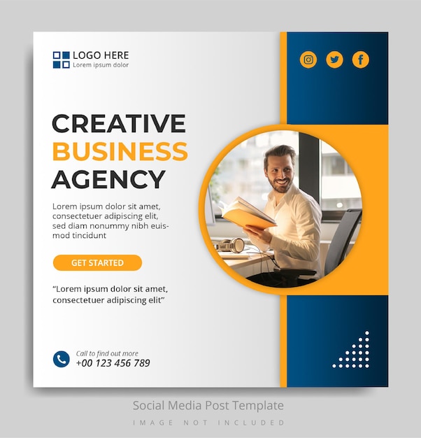 Modelo de postagem de mídia social para agência de negócios criativos