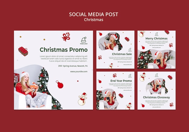 Modelo de postagem de mídia social para loja de presentes de Natal