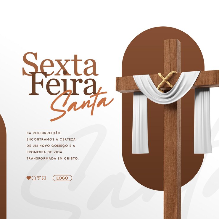 PSD modelo de postagem de mídia social sexta feira santa em português