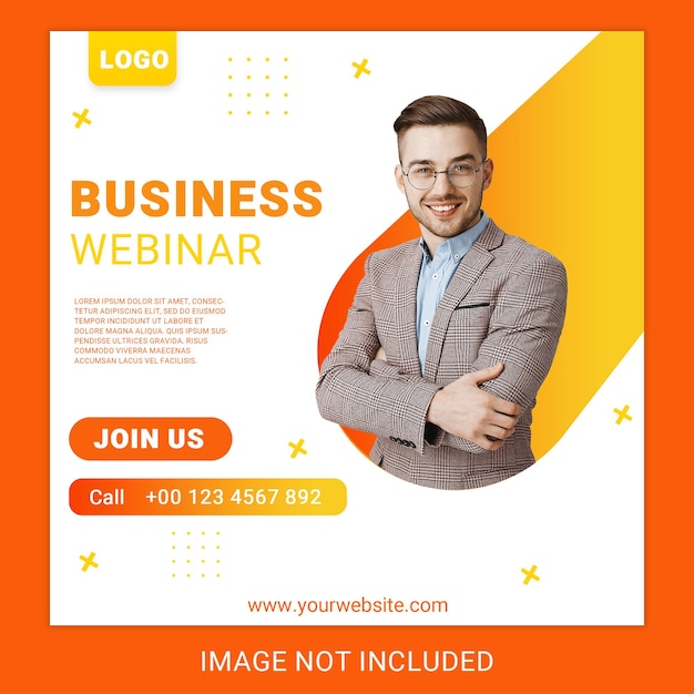 Modelo de postagem de webinar on-line no Instagram com design de conceito corporativo moderno