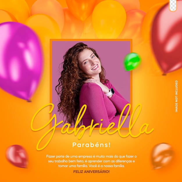 PSD modelo de postagem design de mídia social para feliz aniversário do aniversariante