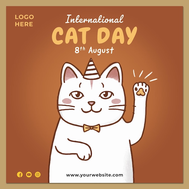 Modelo de postagem do Dia Mundial do Gato