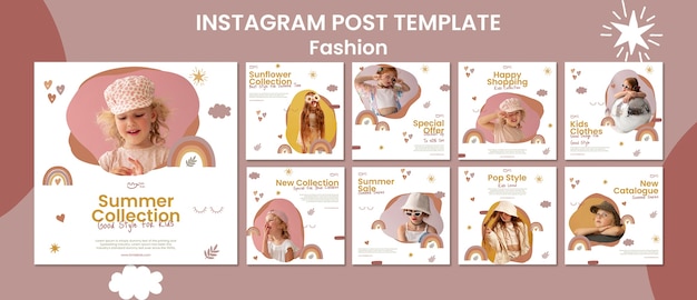 PSD modelo de postagem do instagram de moda de design plano