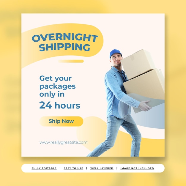Modelo de postagem do Instagram de serviço de entrega logística moderno simples branco