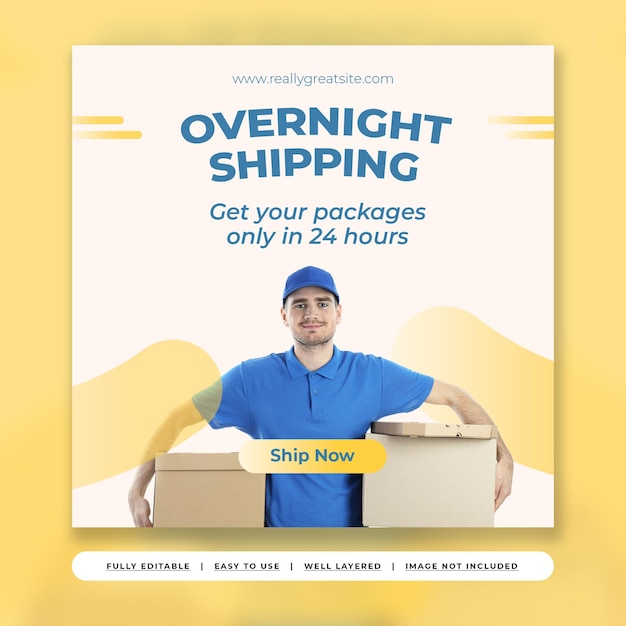 Modelo de postagem do Instagram de serviço de entrega logística moderno simples branco