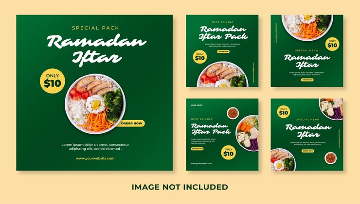 Modelo de postagem do Instagram de venda de menu Iftar do Ramadã
