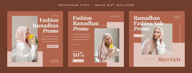 Modelo de postagem do instagram de venda de moda do ramadã