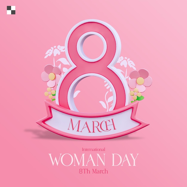 Modelo de postagem do Instagram do banner do dia da mulher 3D