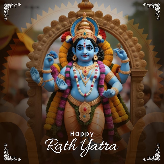 PSD modelo de postagem do instagram para a celebração do rath yatra