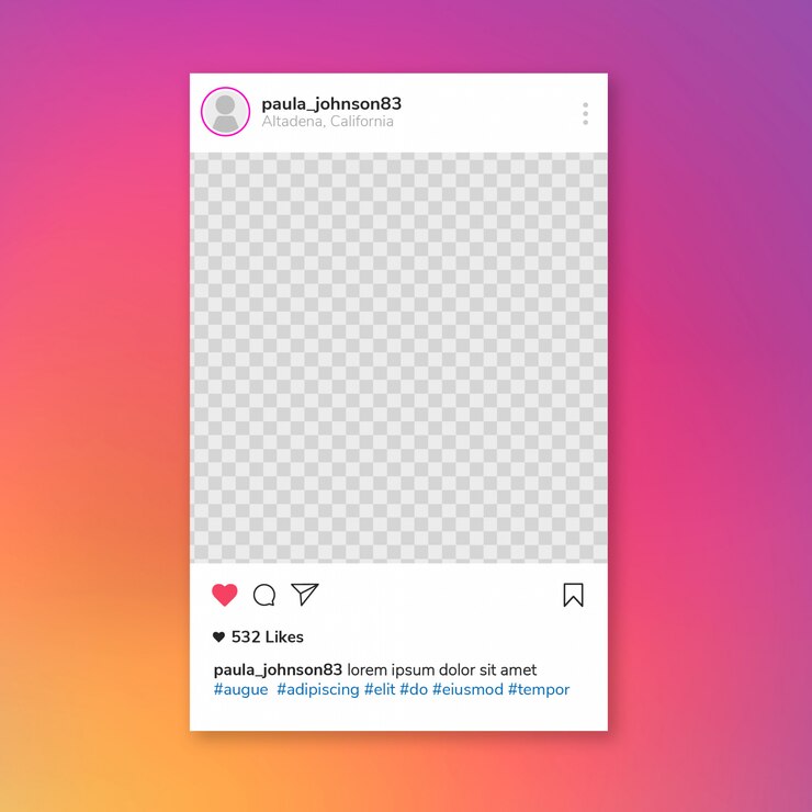 PSD modelo de postagem do instagram