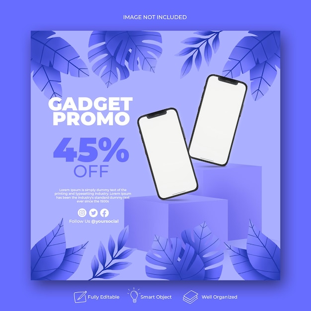 PSD modelo de postagem em mídia social de gadget