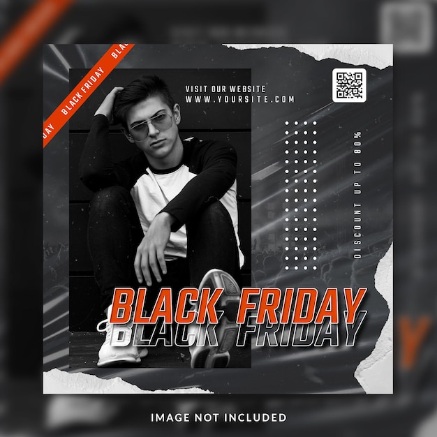 PSD modelo de postagem em mídia social no instagram black friday