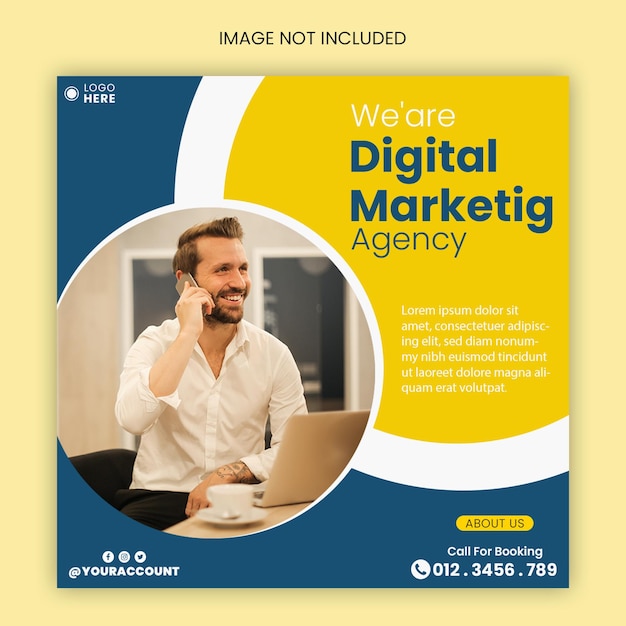 Modelo de postagem em mídia social para agência de marketing digital