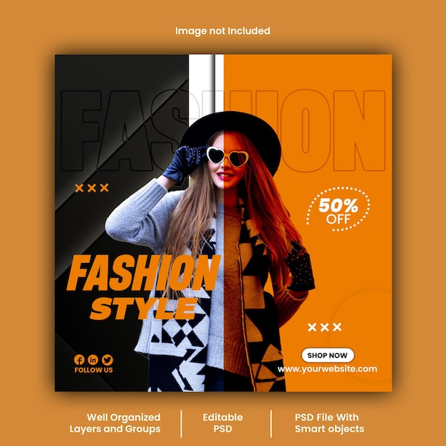 Modelo de postagem instagram de mídia social de moda moderna e vibrante