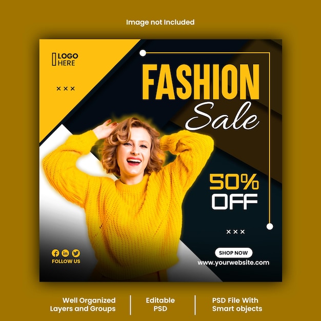 Modelo de postagem instagram de mídia social de moda moderna e vibrante