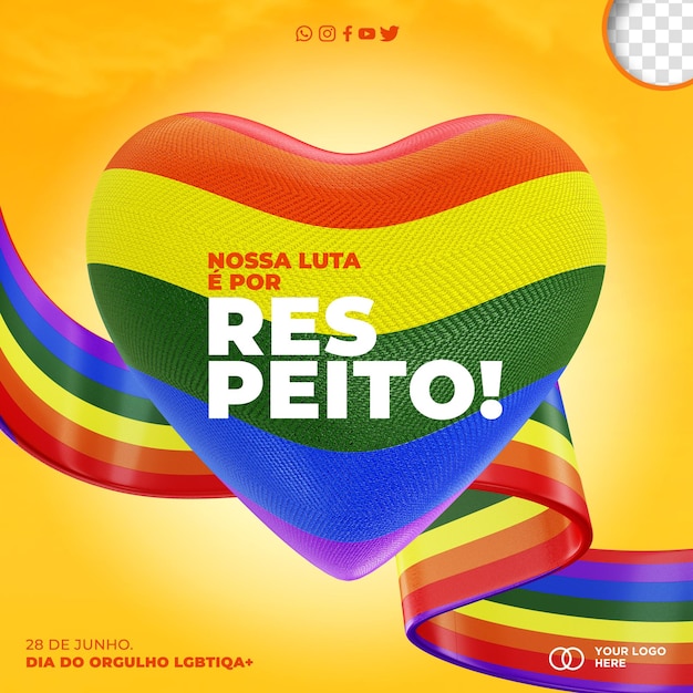 PSD modelo de postagem - mídia social de orgulho gay