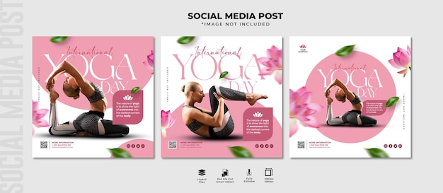 PSD modelo de postagem - mídias sociais do conceito de ioga