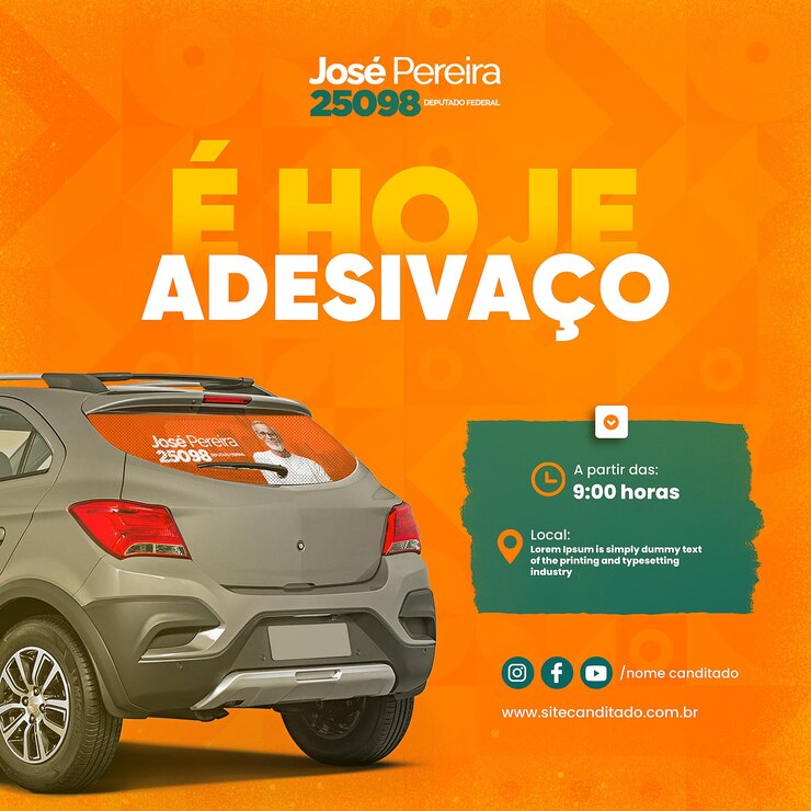 PSD modelo de postagem no instagram de mídia social das eleições brasileiras