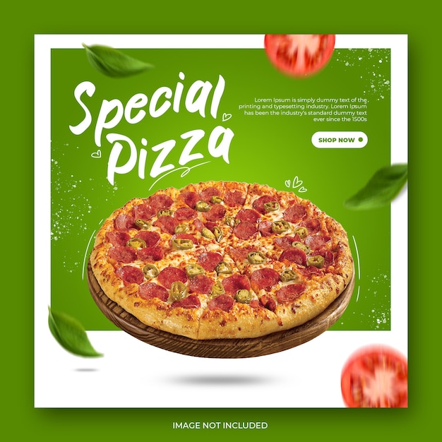 PSD modelo de postagem no instagram de pizza moderna