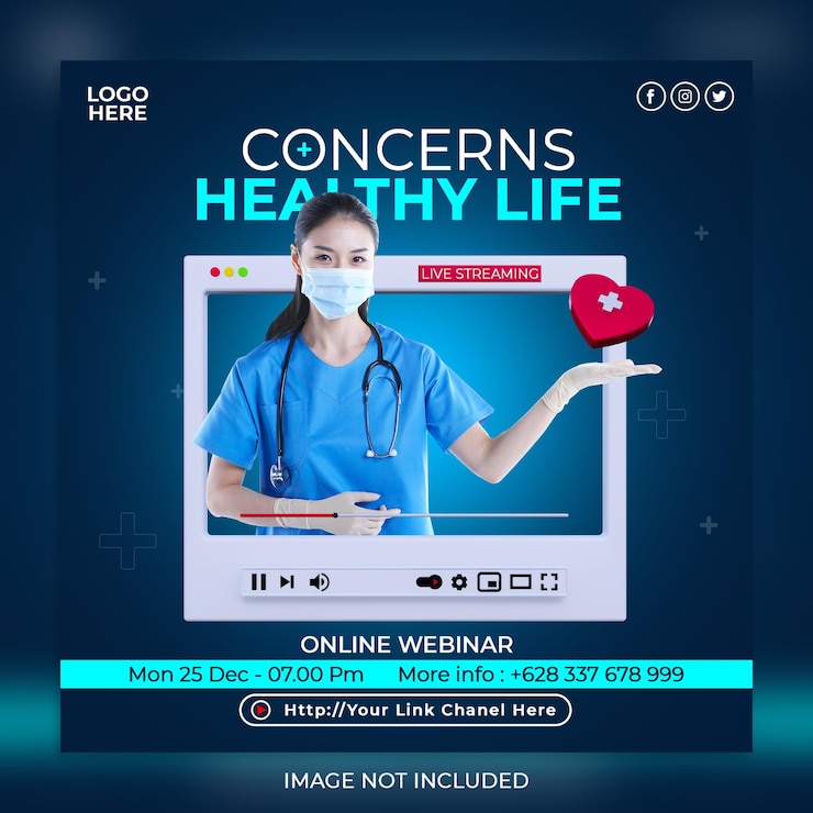 PSD modelo de postagem no instagram para banner de saúde médica