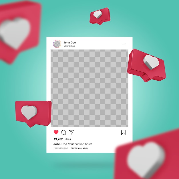 PSD modelo de postagem no instagram para redes sociais