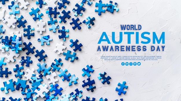 PSD modelo de postagem ou banner de mídia social do dia mundial de conscientização sobre o autismo