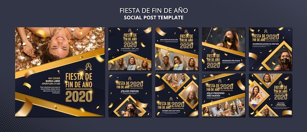 PSD modelo de postagem social fiesta de fin de ano