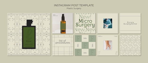 PSD modelo de postagens do instagram de cirurgia plástica