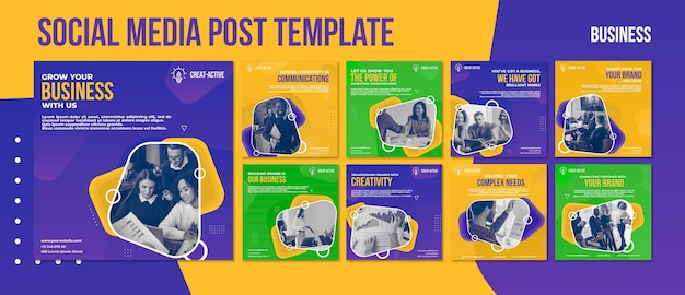 PSD modelo de postagens do instagram empresarial com foto