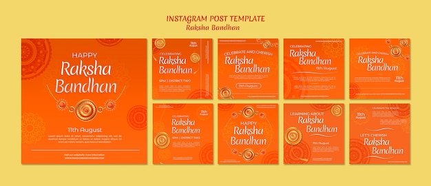 Modelo de postagens do instagram raksha gradiente