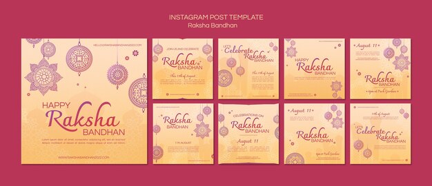 Modelo de postagens do instagram raksha gradiente