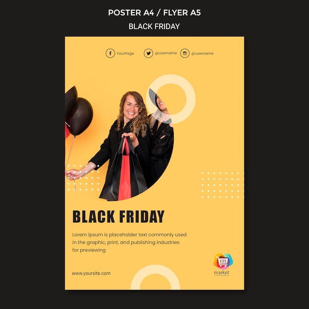 PSD modelo de pôster da black friday