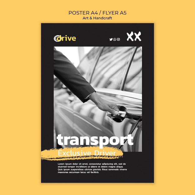 Modelo de pôster de transporte privado abstrato