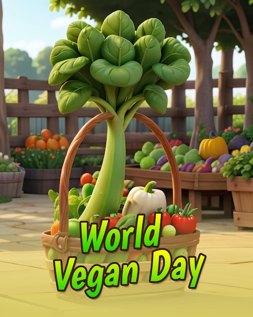 PSD modelo de pôster do dia mundial vegano psd