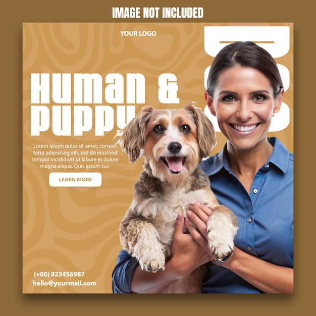 Modelo de pôster para amantes de cães com dona