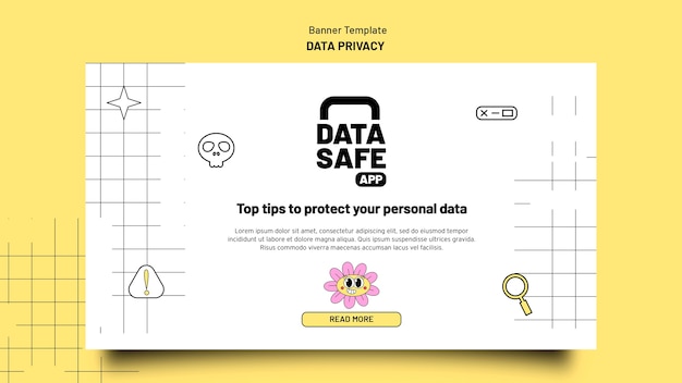 PSD modelo de privacidade de dados de design plano