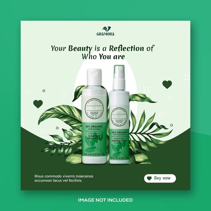 PSD modelo de produto de beleza ou salão de beleza com banner ou postagem de mídia social com foto quadrada